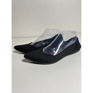 Rothys EUC Black Textile The Point Slip On Ballet Shoe Flat Size 8